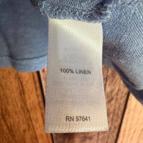 J. Jill Shirt Love Linen Button Down Relaxed Fit Coastal Blue Basic Plus Size 2X - Picture 8 of 9